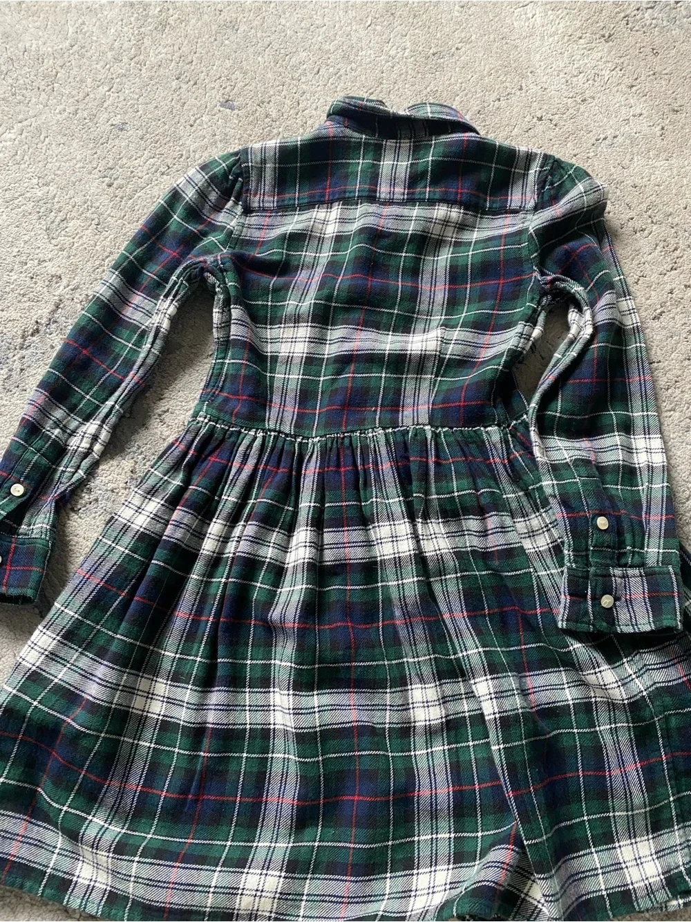 Polo by Ralph Lauren Green and White Plaid Shirt Dress Sz 6